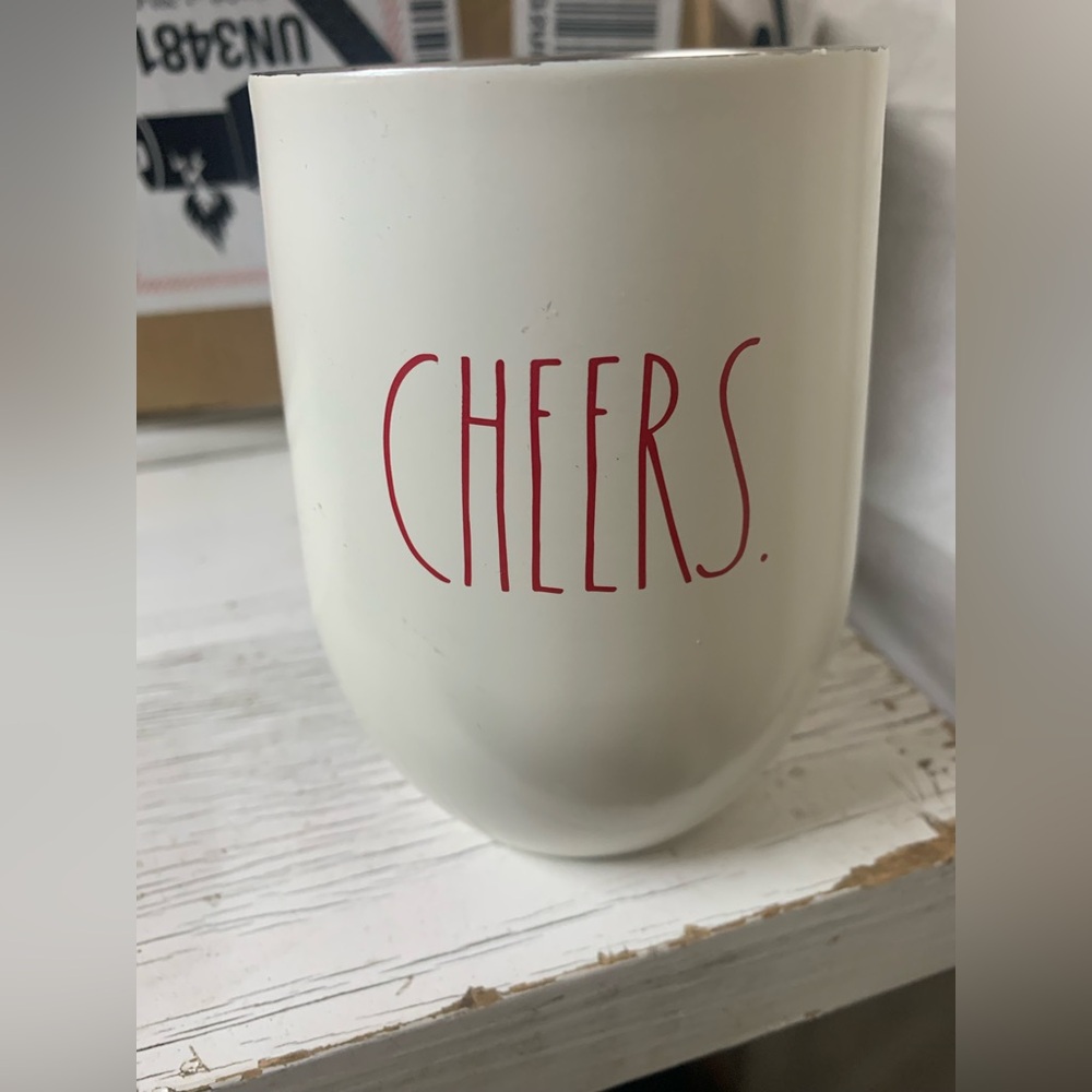 Rae Dunn White Cheers Mug